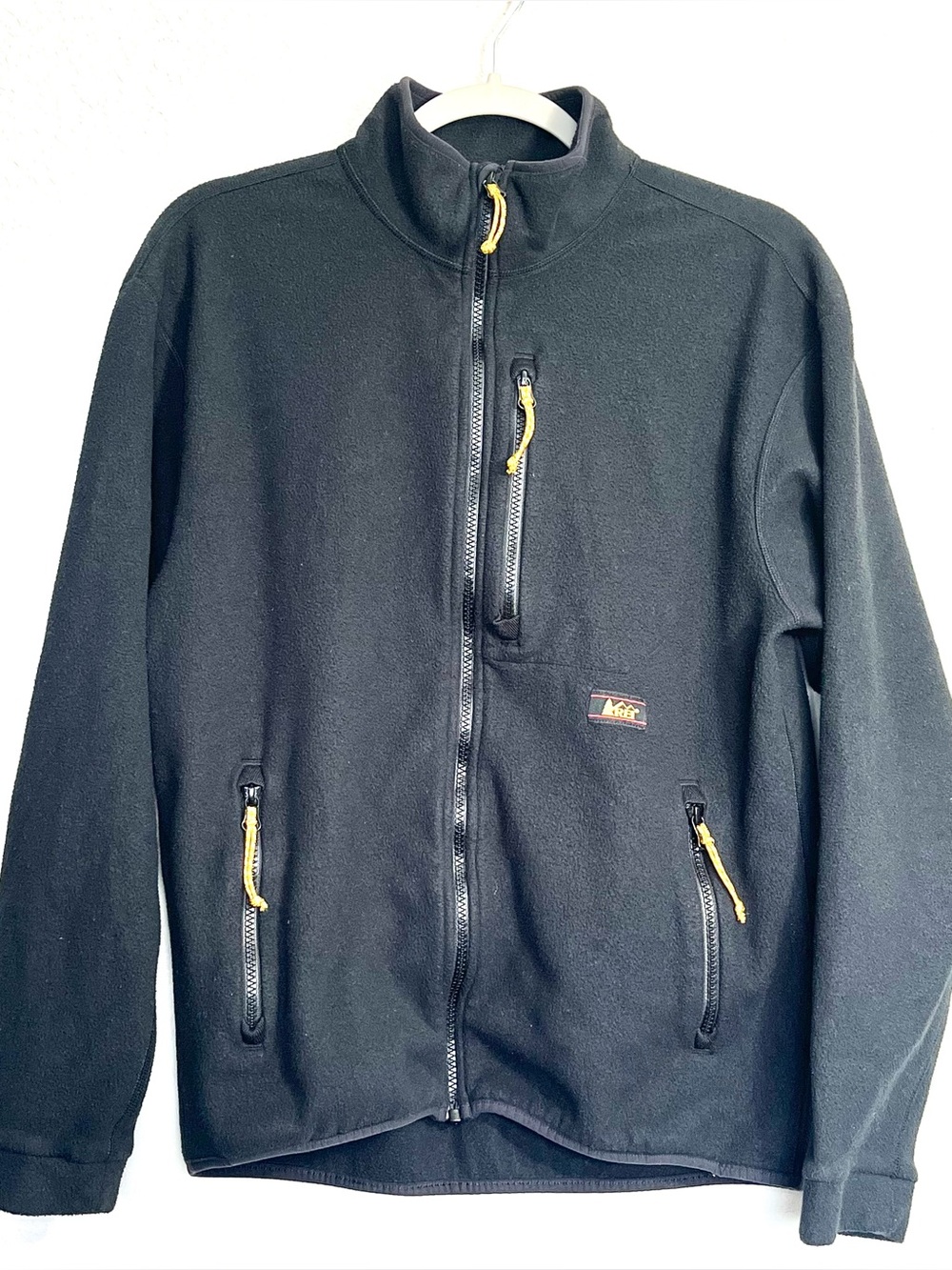 REI Trailsmith Black Fleece Full Zip Jacket Mens Small Autumn Hiking Gorpcore